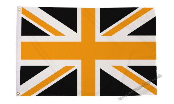 Union Jack Black & Gold Flag